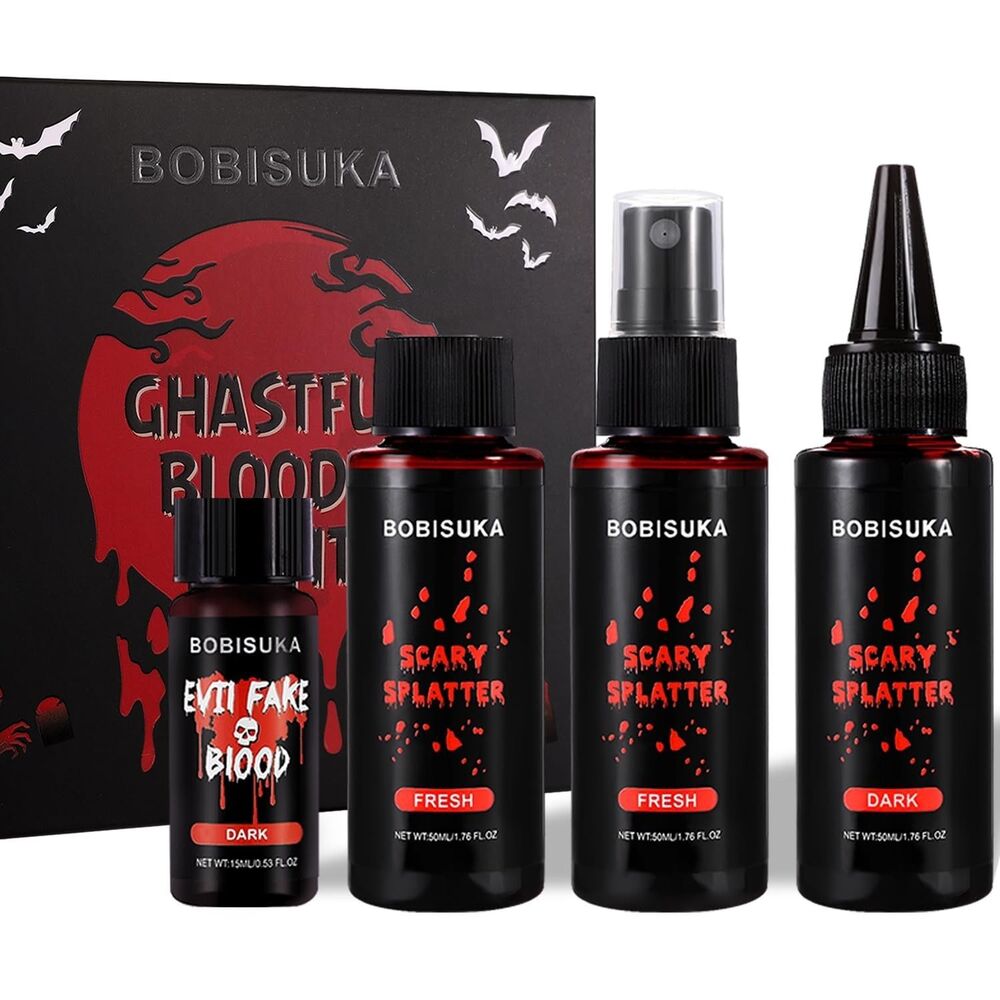 4PCS Halloween Special Effects Fake Blood Makeup Kit